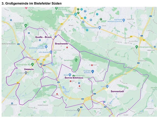 Karte Alternative 3: Großgemeinde