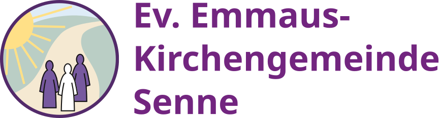 rundes Logo mit drei Figuren auf einem geschwungenen Weg, links oben die Sonne