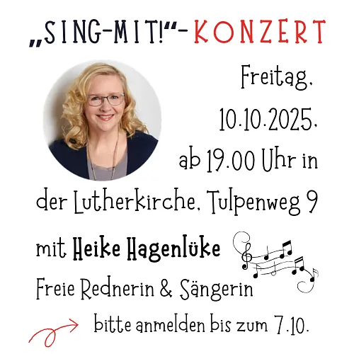 Plakat Song-mit-Konzert mit Portrait Heike Hagenlüke